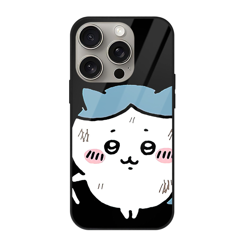 （画像用） ちいかわ ハチワレ Chii-kawa hachiware 【iPhone15Pro対応】スマホケース 耐衝撃＆黄変防止 背面ガラス