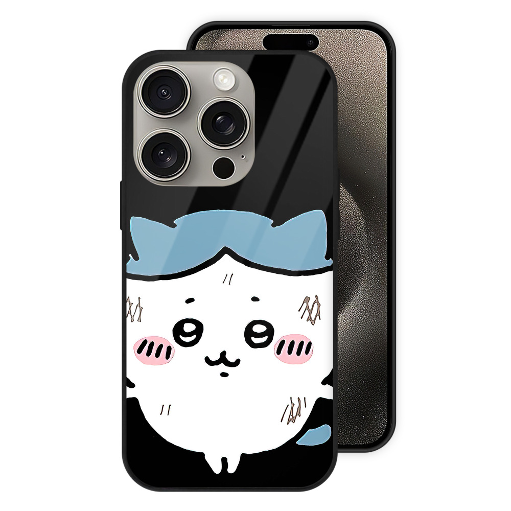 （画像用） ちいかわ ハチワレ Chii-kawa hachiware 【iPhone15Pro対応】スマホケース 耐衝撃＆黄変防止 背面ガラス