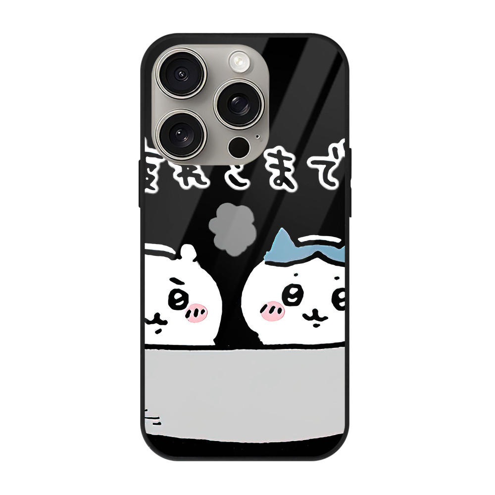 （画像用） ちいかわ ハチワレ Chii-kawa hachiware 【iPhone15Pro対応】スマホケース 耐衝撃＆黄変防止 背面ガラス