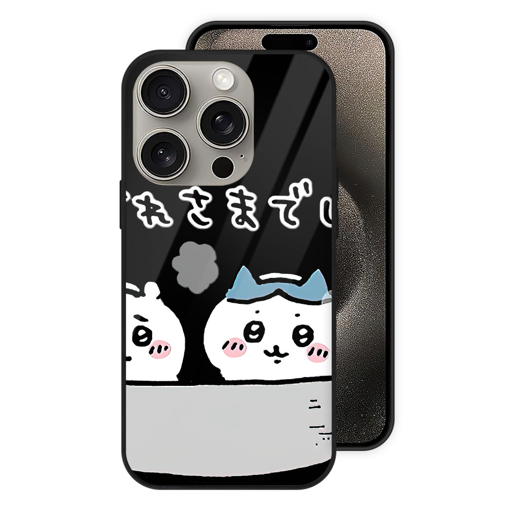 （画像用） ちいかわ ハチワレ Chii-kawa hachiware 【iPhone15Pro対応】スマホケース 耐衝撃＆黄変防止 背面ガラス