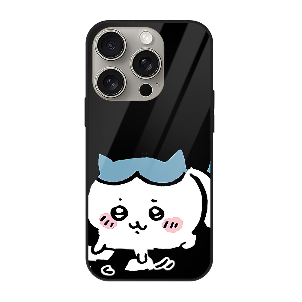 （画像用） ちいかわ ハチワレ Chii-kawa hachiware 【iPhone15Pro対応】スマホケース 耐衝撃＆黄変防止 背面ガラス