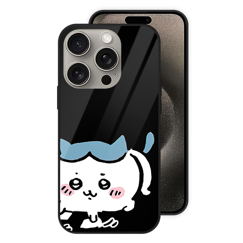 （画像用） ちいかわ ハチワレ Chii-kawa hachiware 【iPhone15Pro対応】スマホケース 耐衝撃＆黄変防止 背面ガラス