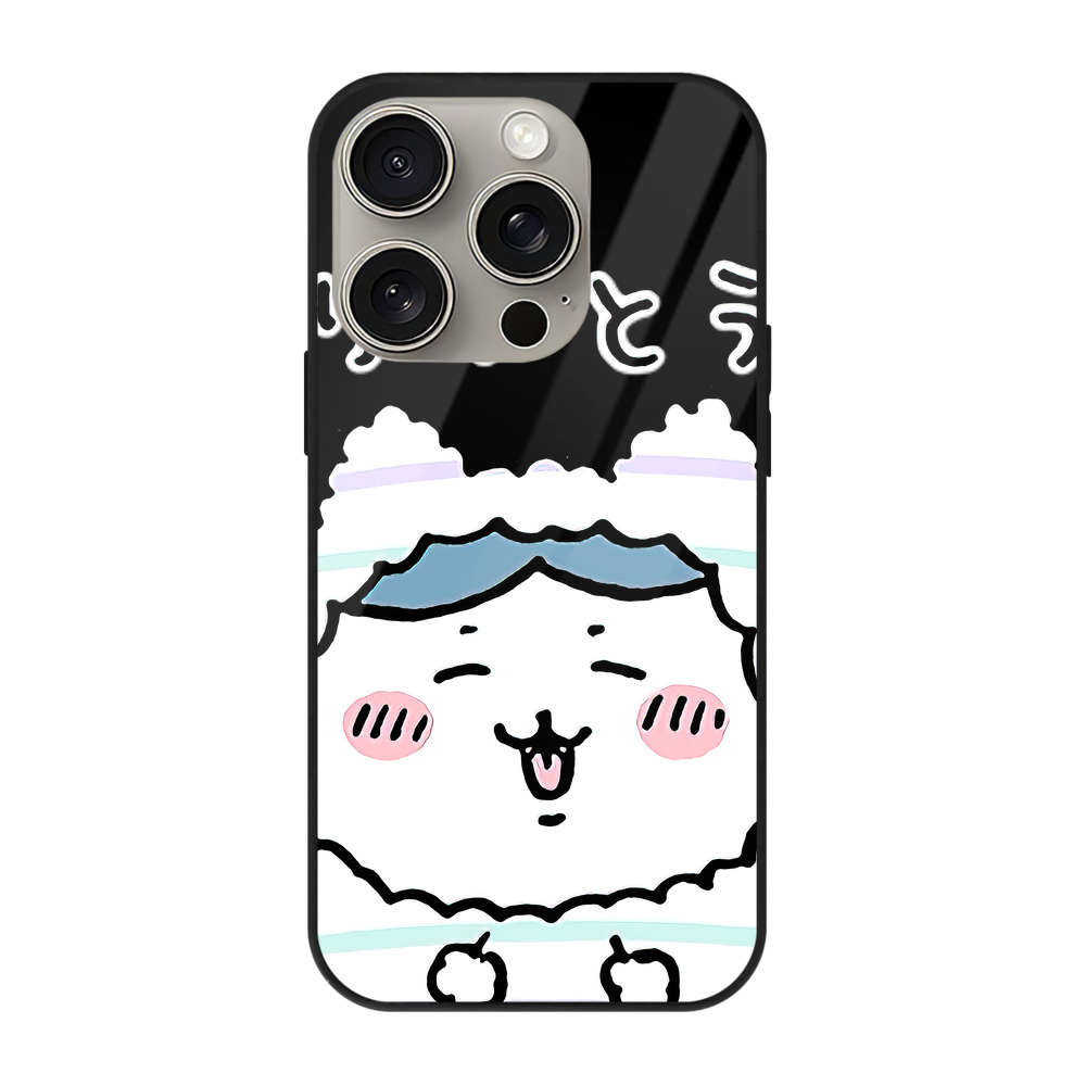 （画像用） ちいかわ ハチワレ Chii-kawa hachiware 【iPhone15Pro対応】スマホケース 耐衝撃＆黄変防止 背面ガラス