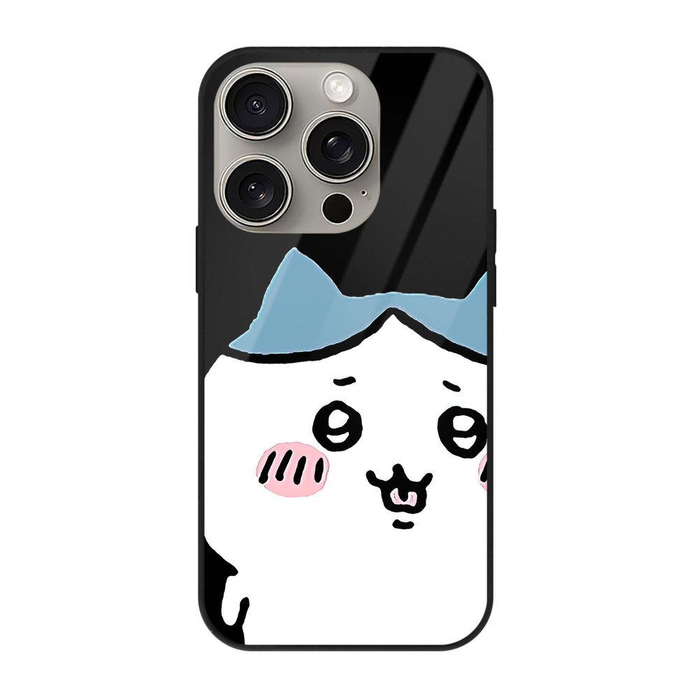 （画像用） ちいかわ ハチワレ Chii-kawa hachiware 【iPhone15Pro対応】スマホケース 耐衝撃＆黄変防止 背面ガラス
