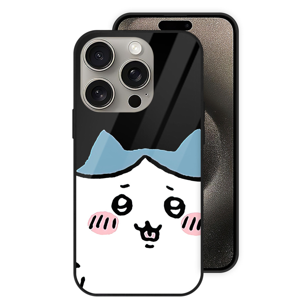 （画像用） ちいかわ ハチワレ Chii-kawa hachiware 【iPhone15Pro対応】スマホケース 耐衝撃＆黄変防止 背面ガラス