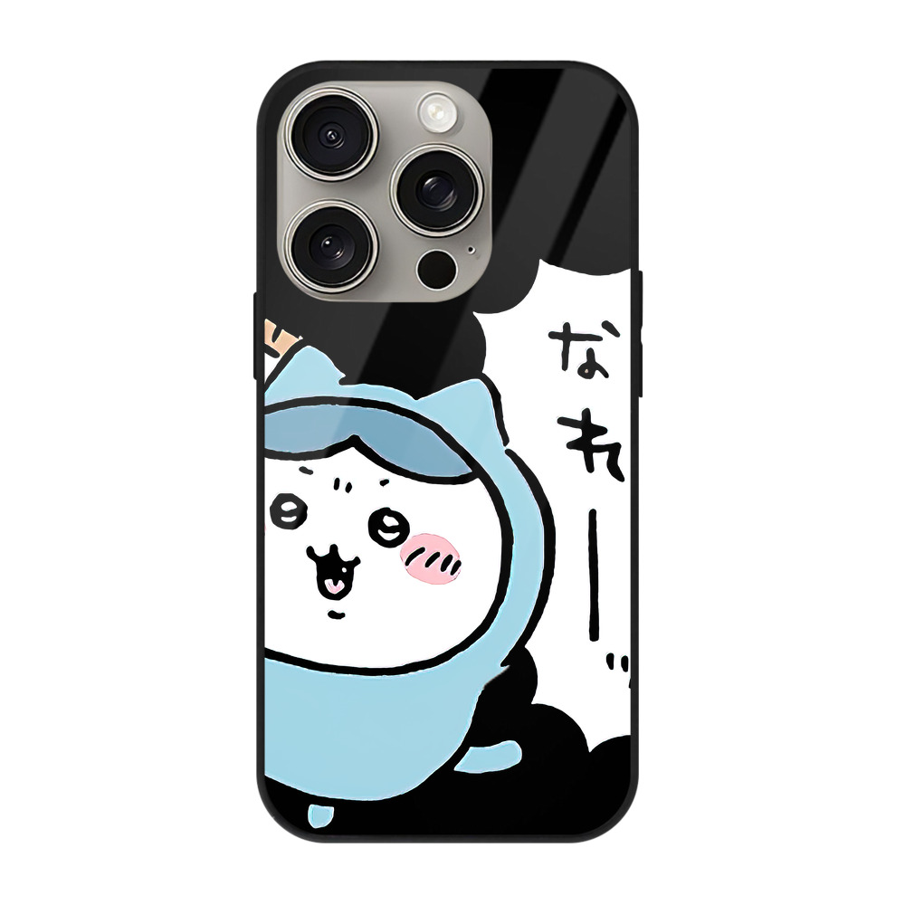 （画像用） ちいかわ ハチワレ Chii-kawa hachiware 【iPhone15Pro対応】スマホケース 耐衝撃＆黄変防止 背面ガラス