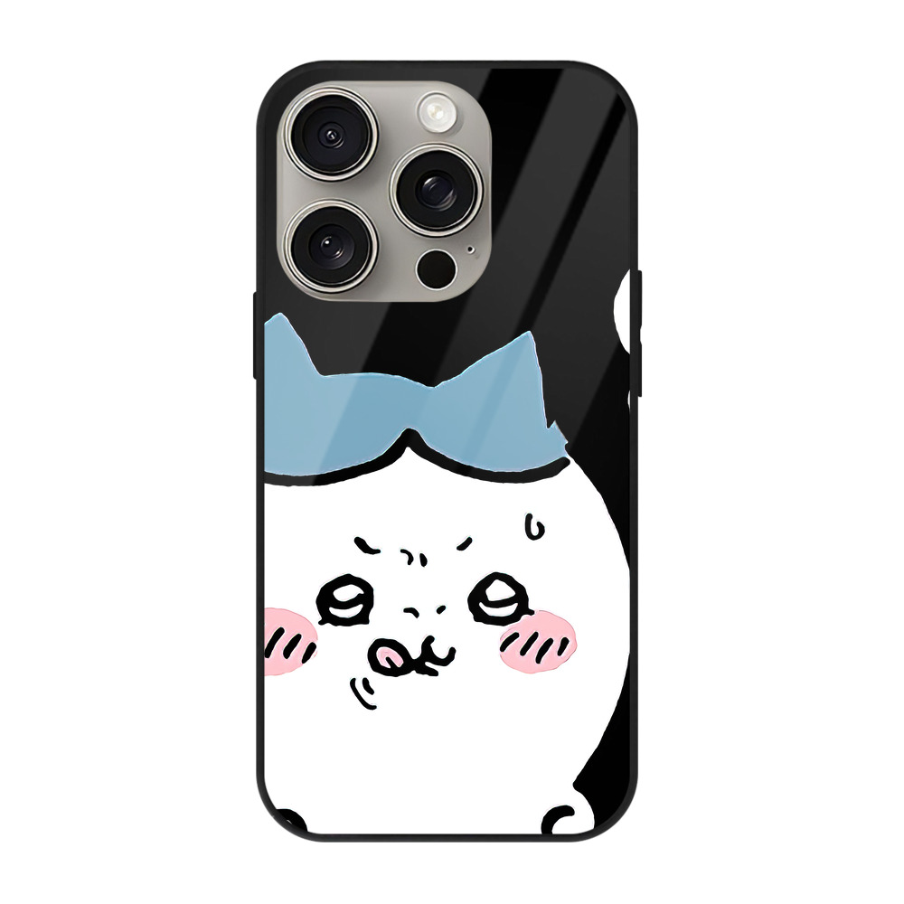 （画像用） ちいかわ ハチワレ Chii-kawa hachiware 【iPhone15Pro対応】スマホケース 耐衝撃＆黄変防止 背面ガラス