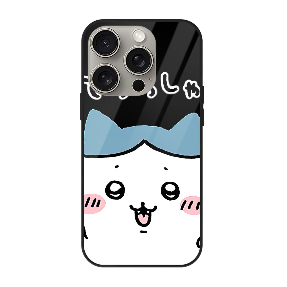 （画像用） ちいかわ ハチワレ Chii-kawa hachiware 【iPhone15Pro対応】スマホケース 耐衝撃＆黄変防止 背面ガラス