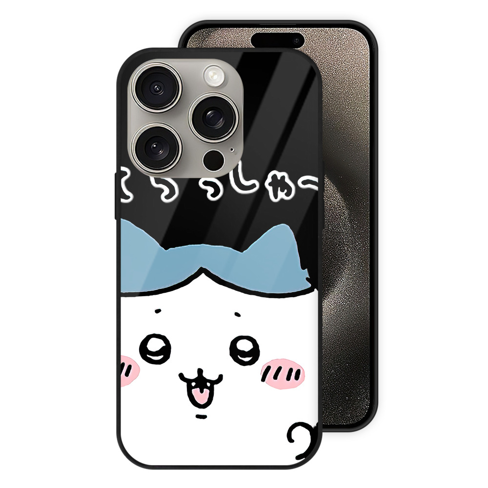 （画像用） ちいかわ ハチワレ Chii-kawa hachiware 【iPhone15Pro対応】スマホケース 耐衝撃＆黄変防止 背面ガラス