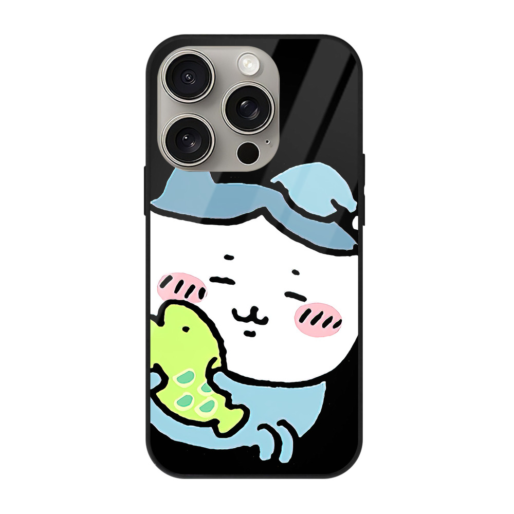 （画像用） ちいかわ ハチワレ Chii-kawa hachiware 【iPhone15Pro対応】スマホケース 耐衝撃＆黄変防止 背面ガラス