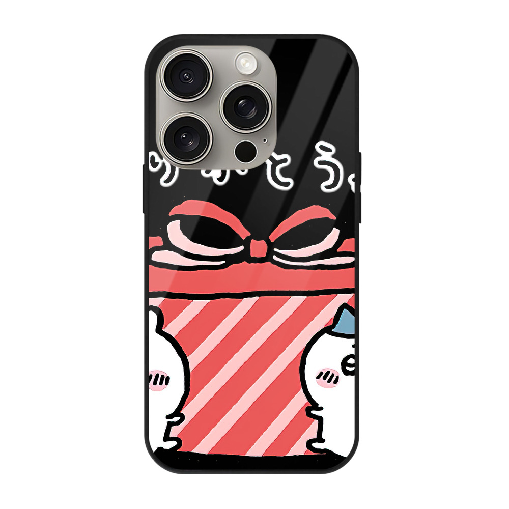 （画像用） ちいかわ ハチワレ Chii-kawa hachiware 【iPhone15Pro対応】スマホケース 耐衝撃＆黄変防止 背面ガラス
