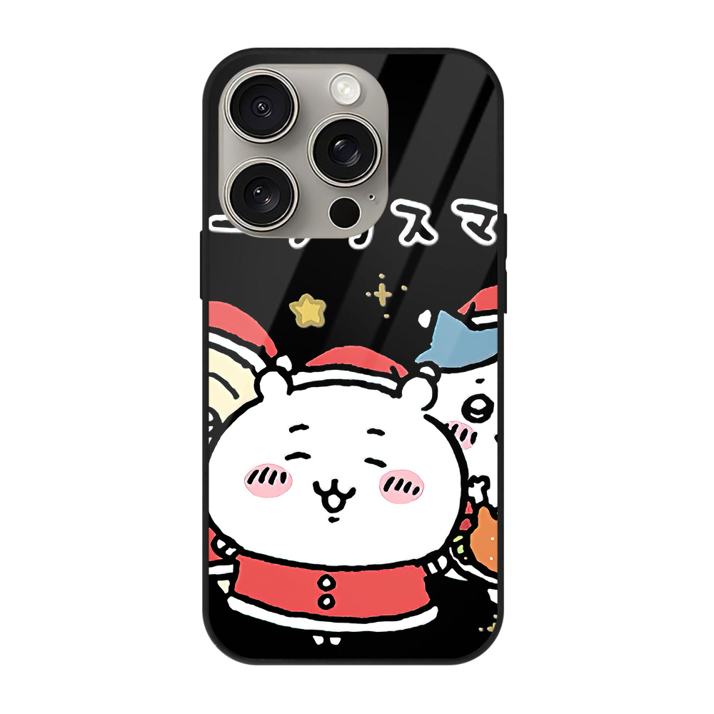 （画像用） ちいかわ ハチワレ Chii-kawa hachiware 【iPhone15Pro対応】スマホケース 耐衝撃＆黄変防止 背面ガラス
