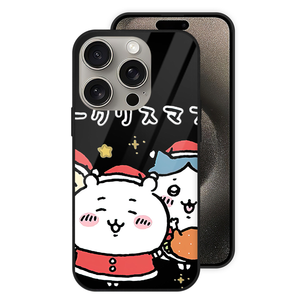 （画像用） ちいかわ ハチワレ Chii-kawa hachiware 【iPhone15Pro対応】スマホケース 耐衝撃＆黄変防止 背面ガラス