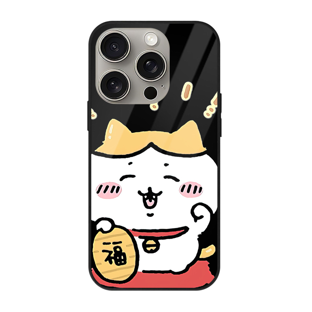 （画像用） ちいかわ ハチワレ Chii-kawa hachiware 【iPhone15Pro対応】スマホケース 耐衝撃＆黄変防止 背面ガラス