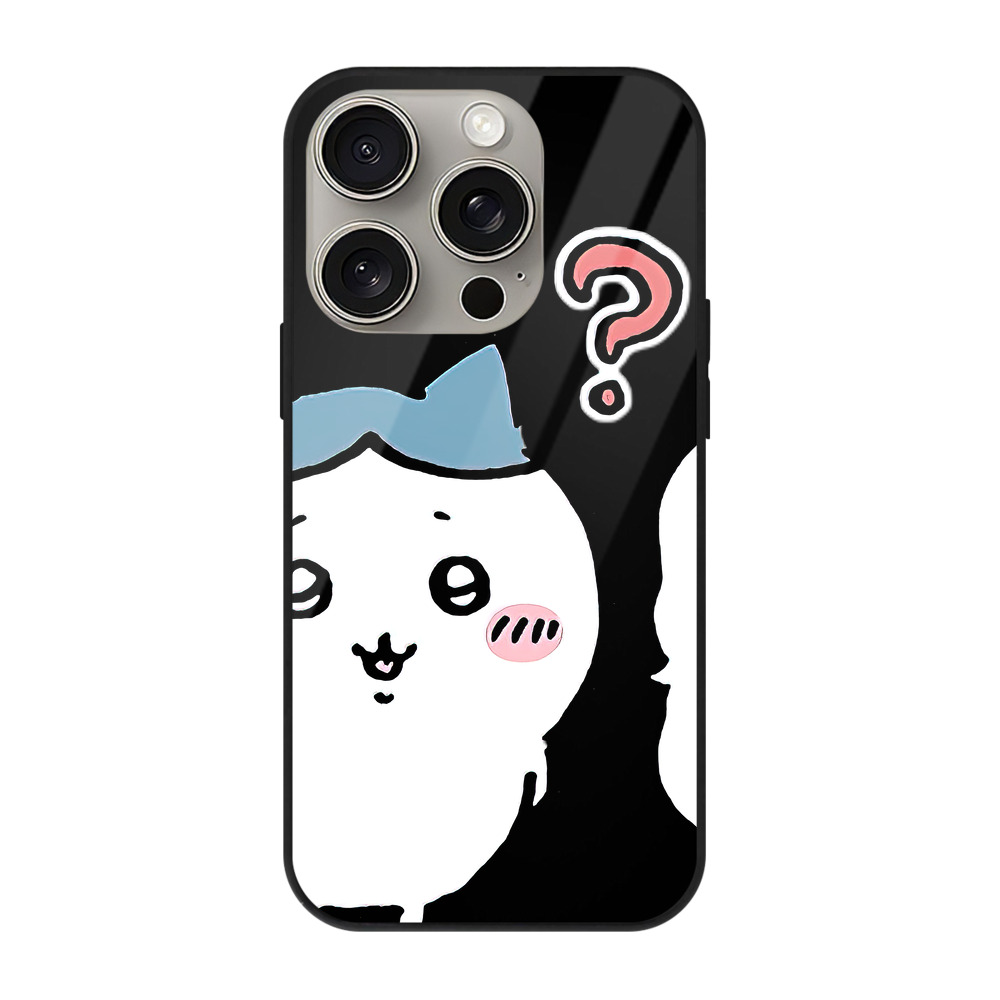 （画像用） ちいかわ ハチワレ Chii-kawa hachiware 【iPhone15Pro対応】スマホケース 耐衝撃＆黄変防止 背面ガラス
