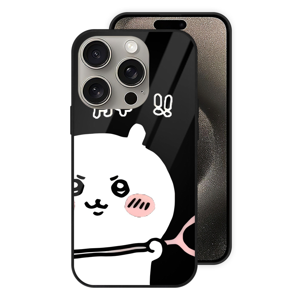 （画像用） ちいかわ ちいかわ Chii-kawa chiikawa 【iPhone15Pro対応】スマホケース 耐衝撃＆黄変防止 背面ガラス