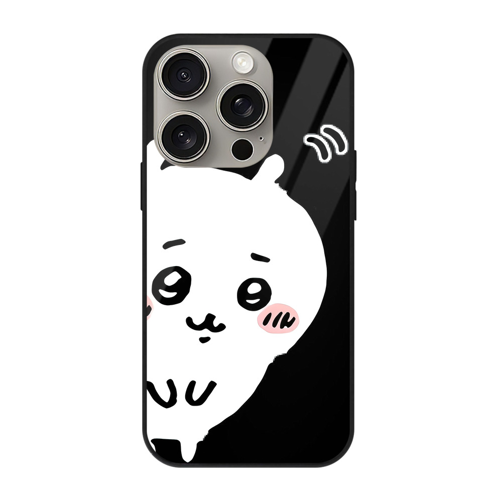 （画像用） ちいかわ ちいかわ Chii-kawa chiikawa 【iPhone15Pro対応】スマホケース 耐衝撃＆黄変防止 背面ガラス