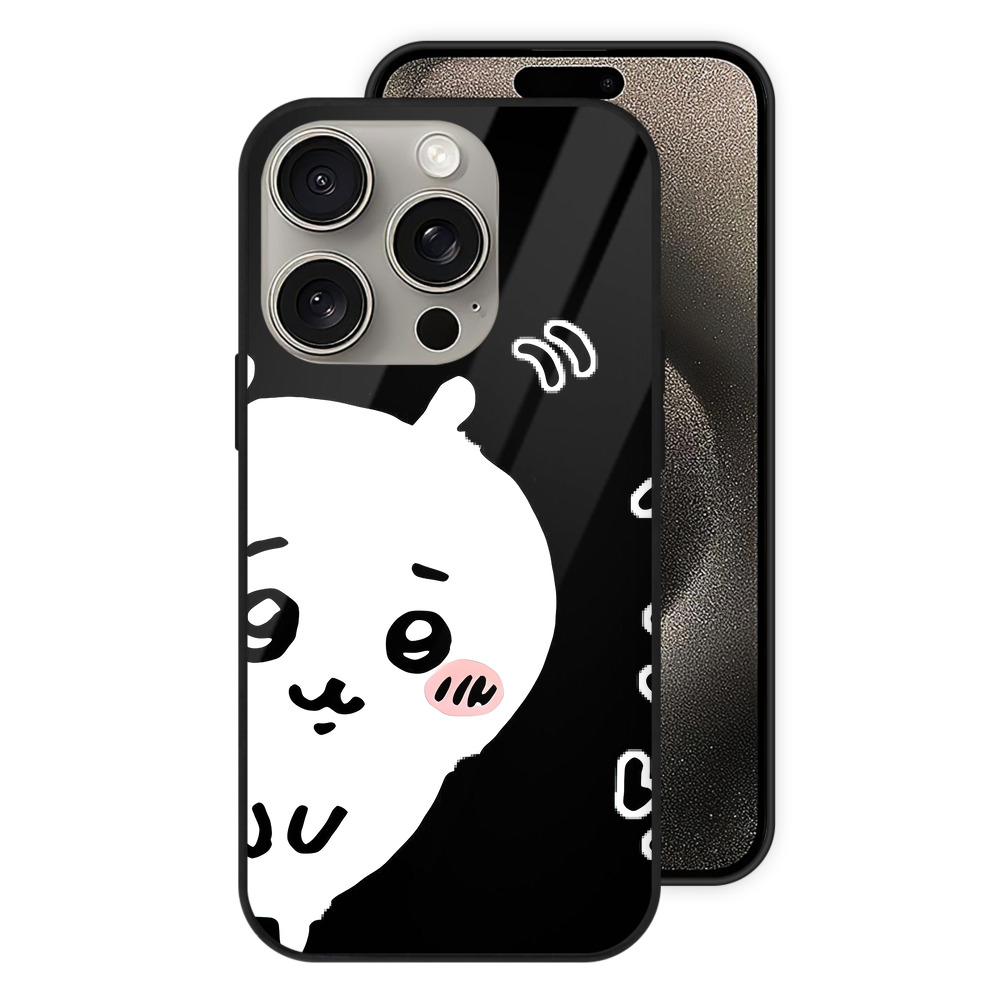 （画像用） ちいかわ ちいかわ Chii-kawa chiikawa 【iPhone15Pro対応】スマホケース 耐衝撃＆黄変防止 背面ガラス