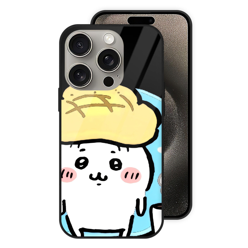 （画像用） ちいかわ ちいかわ Chii-kawa chiikawa 【iPhone15Pro対応】スマホケース 耐衝撃＆黄変防止 背面ガラス