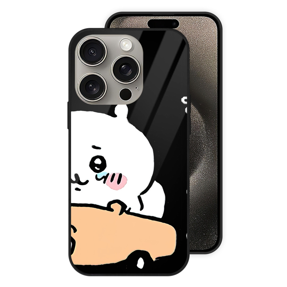 （画像用） ちいかわ ちいかわ Chii-kawa chiikawa 【iPhone15Pro対応】スマホケース 耐衝撃＆黄変防止 背面ガラス