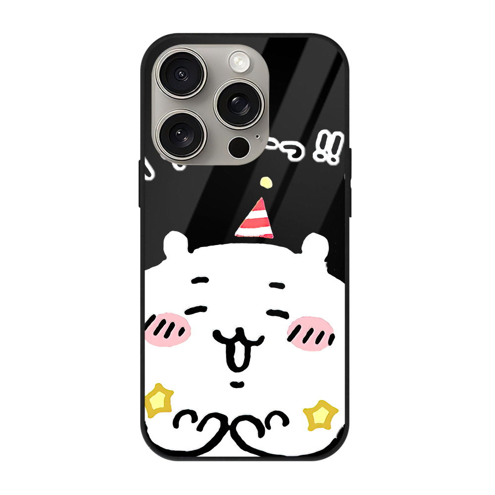 （画像用） ちいかわ ちいかわ Chii-kawa chiikawa 【iPhone15Pro対応】スマホケース 耐衝撃＆黄変防止 背面ガラス