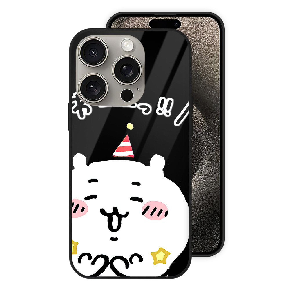 （画像用） ちいかわ ちいかわ Chii-kawa chiikawa 【iPhone15Pro対応】スマホケース 耐衝撃＆黄変防止 背面ガラス