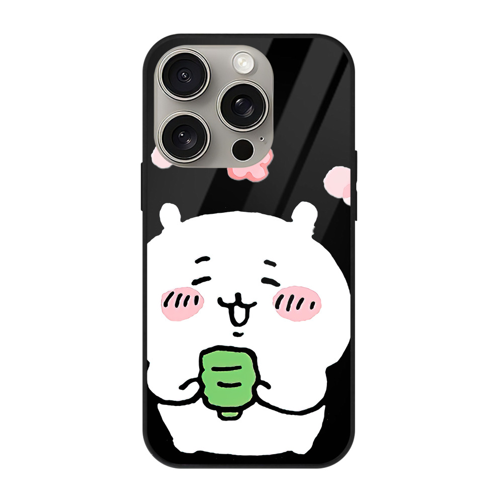 （画像用） ちいかわ ちいかわ Chii-kawa chiikawa 【iPhone15Pro対応】スマホケース 耐衝撃＆黄変防止 背面ガラス