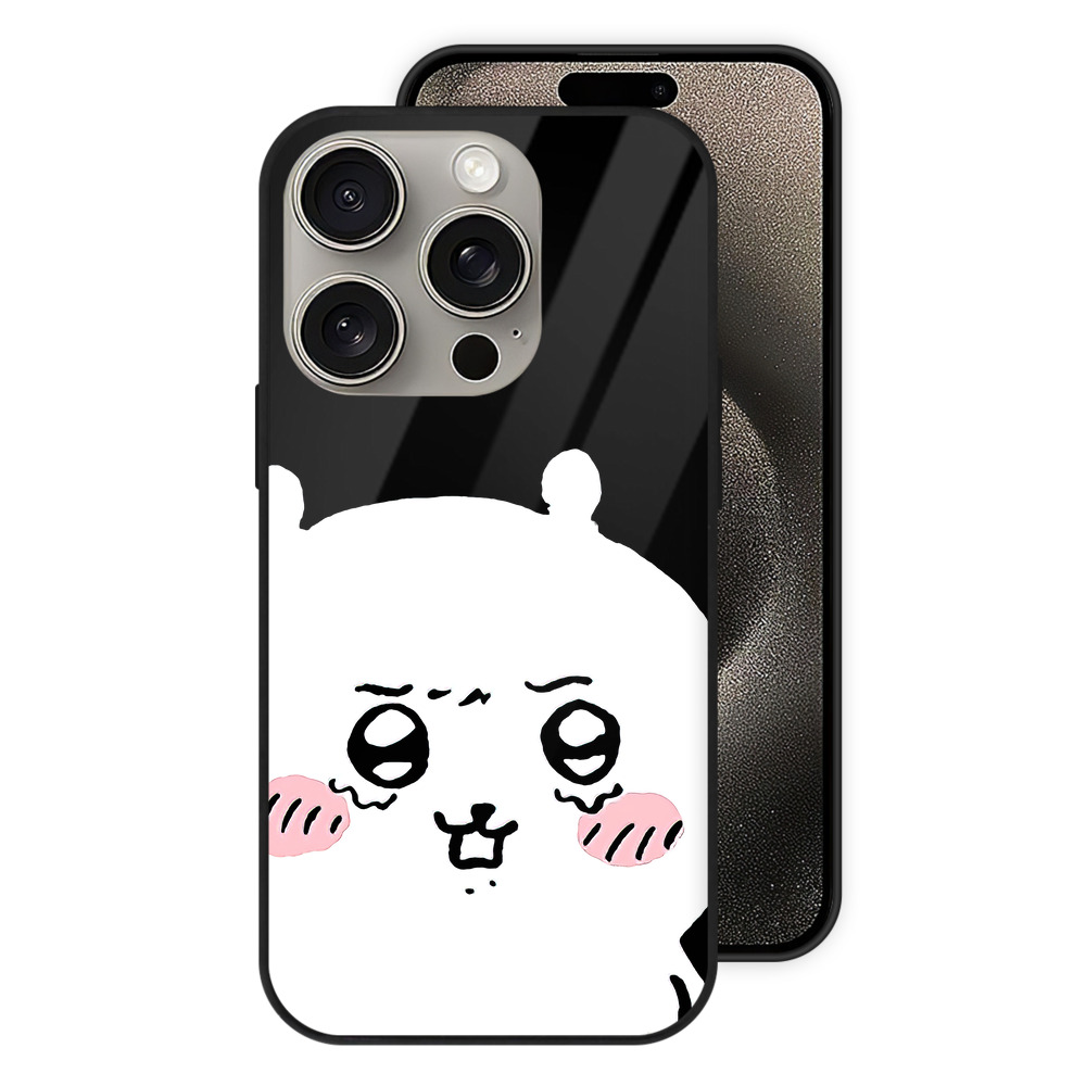 （画像用） ちいかわ ちいかわ Chii-kawa chiikawa 【iPhone15Pro対応】スマホケース 耐衝撃＆黄変防止 背面ガラス
