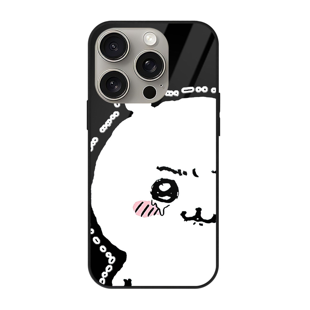 （画像用） ちいかわ ちいかわ Chii-kawa chiikawa 【iPhone15Pro対応】スマホケース 耐衝撃＆黄変防止 背面ガラス