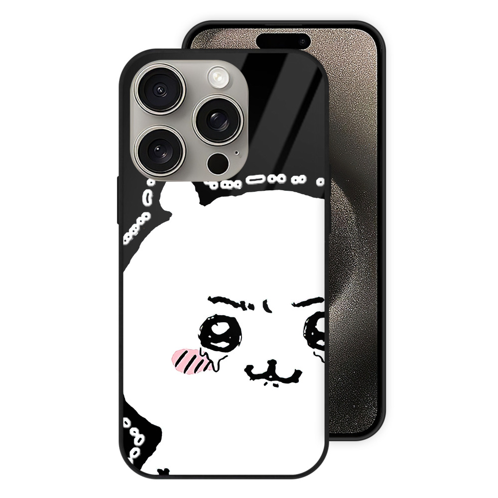 （画像用） ちいかわ ちいかわ Chii-kawa chiikawa 【iPhone15Pro対応】スマホケース 耐衝撃＆黄変防止 背面ガラス