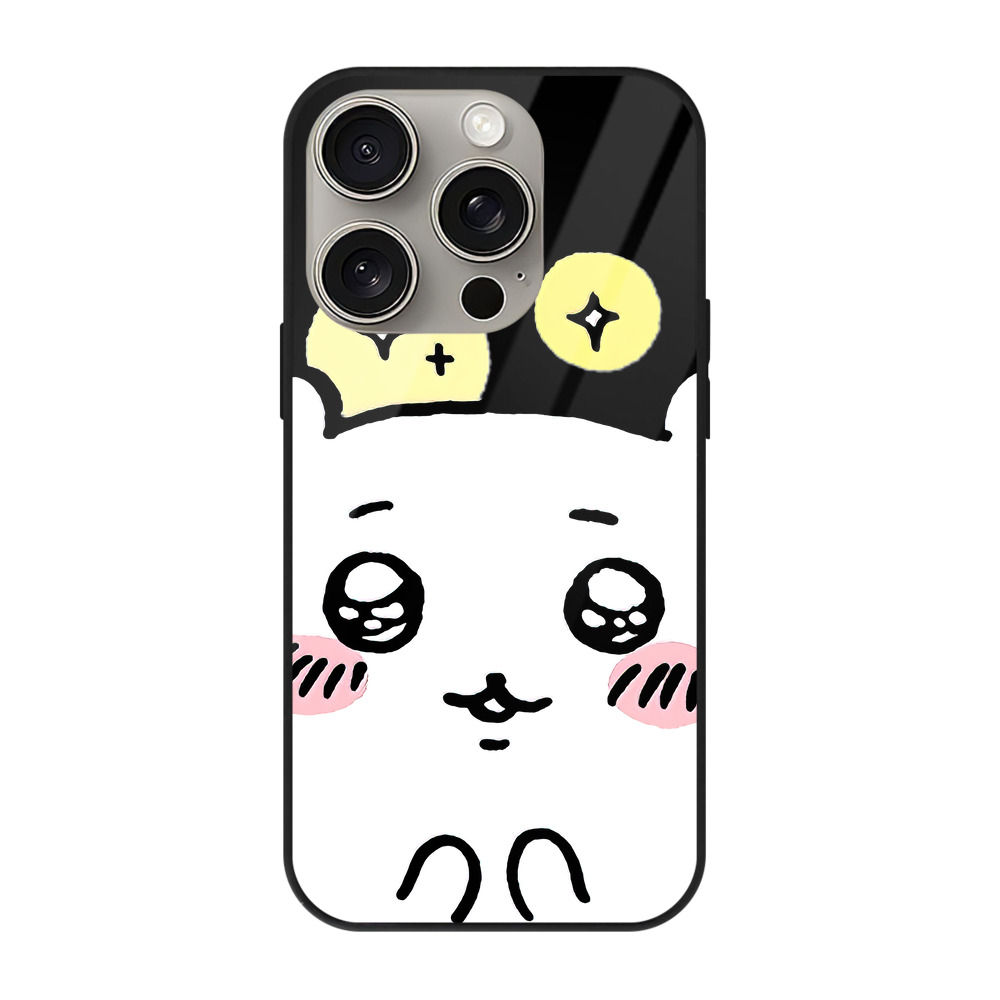 （画像用） ちいかわ ちいかわ Chii-kawa chiikawa 【iPhone15Pro対応】スマホケース 耐衝撃＆黄変防止 背面ガラス
