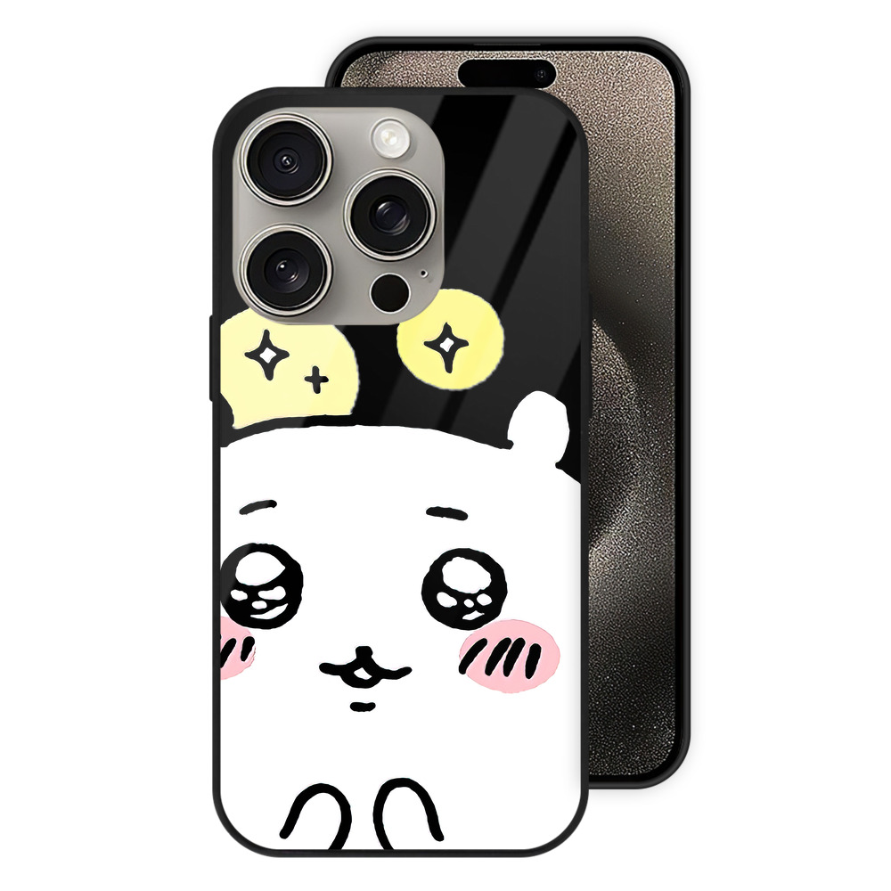 （画像用） ちいかわ ちいかわ Chii-kawa chiikawa 【iPhone15Pro対応】スマホケース 耐衝撃＆黄変防止 背面ガラス
