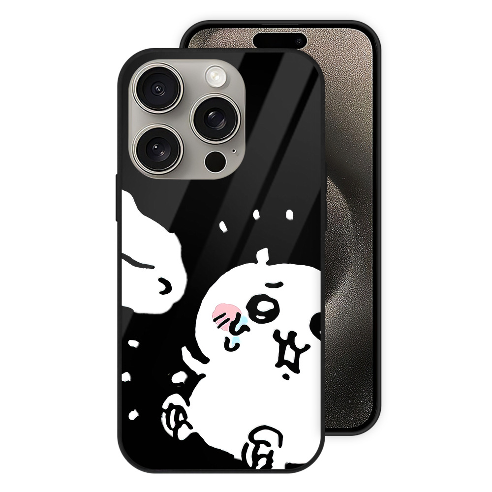 （画像用） ちいかわ ちいかわ Chii-kawa chiikawa 【iPhone15Pro対応】スマホケース 耐衝撃＆黄変防止 背面ガラス