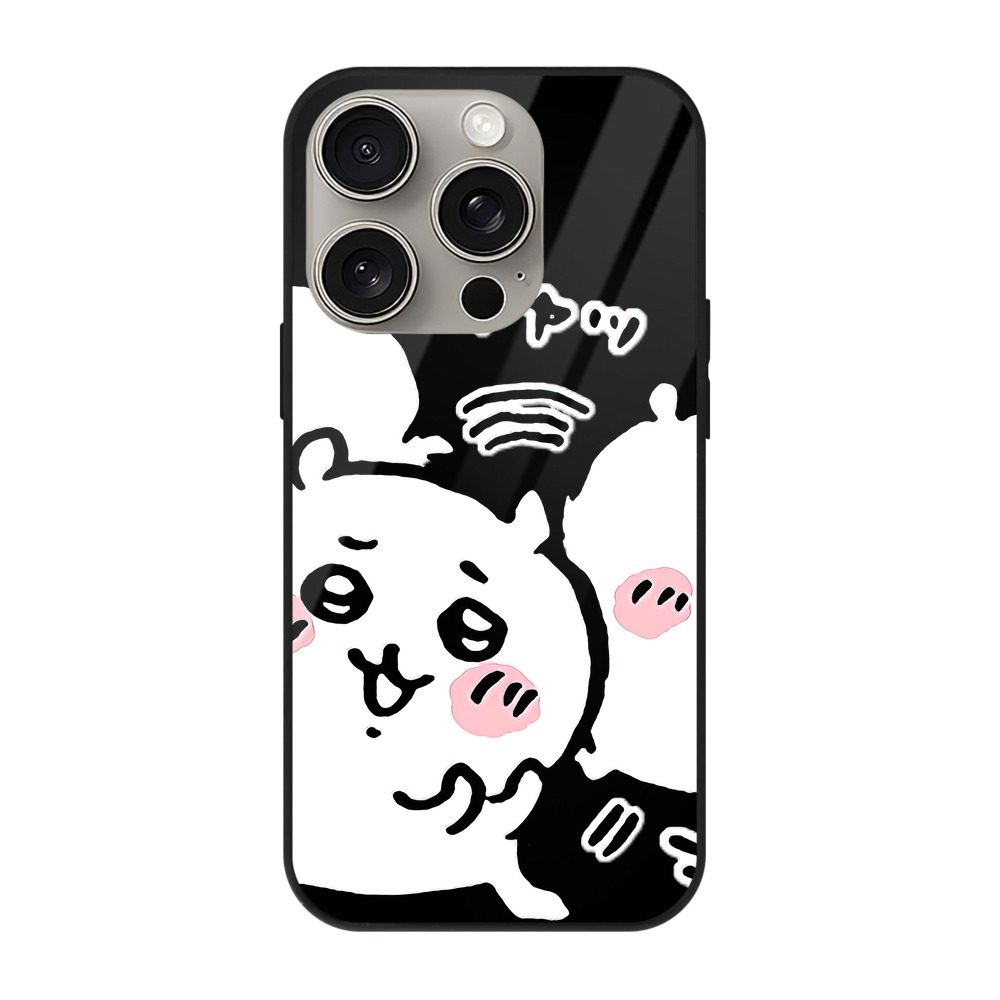 （画像用） ちいかわ ちいかわ Chii-kawa chiikawa 【iPhone15Pro対応】スマホケース 耐衝撃＆黄変防止 背面ガラス
