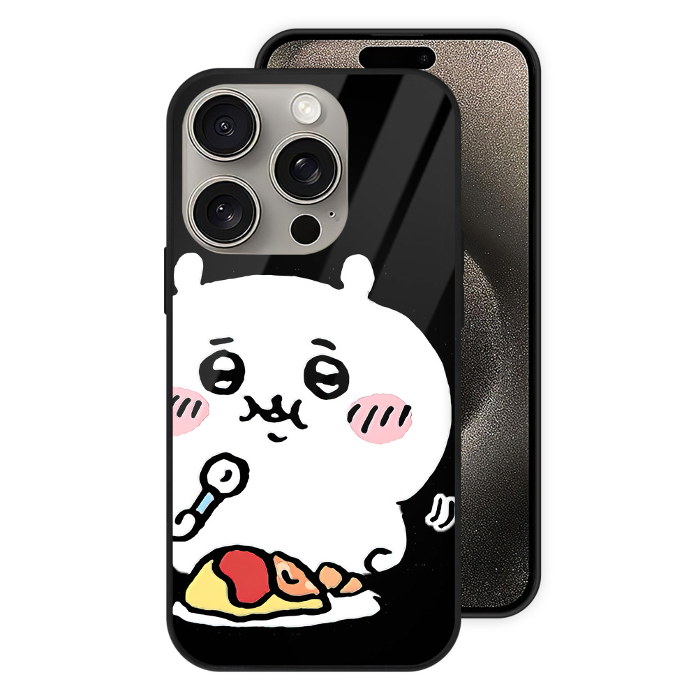 （画像用） ちいかわ ちいかわ Chii-kawa chiikawa 【iPhone15Pro対応】スマホケース 耐衝撃＆黄変防止 背面ガラス