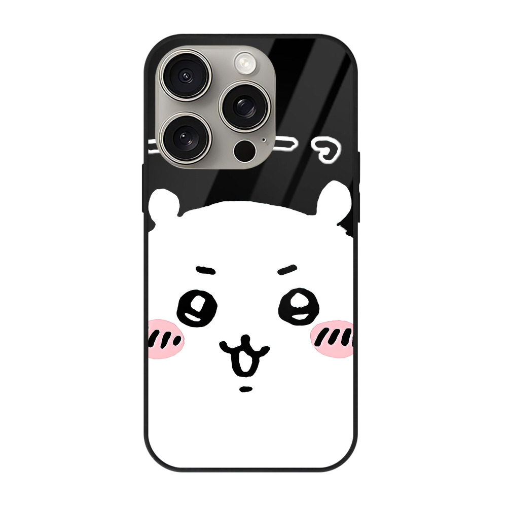 （画像用） ちいかわ ちいかわ Chii-kawa chiikawa 【iPhone15Pro対応】スマホケース 耐衝撃＆黄変防止 背面ガラス