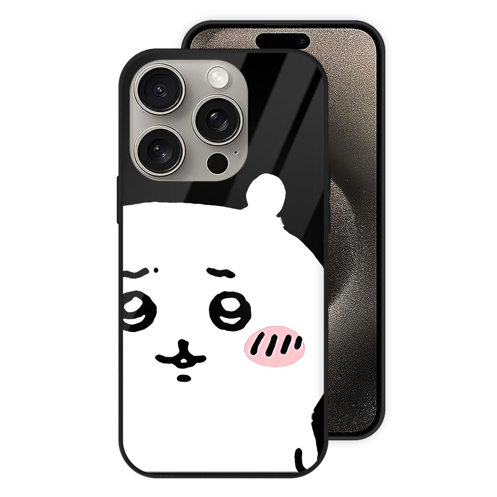 （画像用） ちいかわ ちいかわ Chii-kawa chiikawa 【iPhone15Pro対応】スマホケース 耐衝撃＆黄変防止 背面ガラス