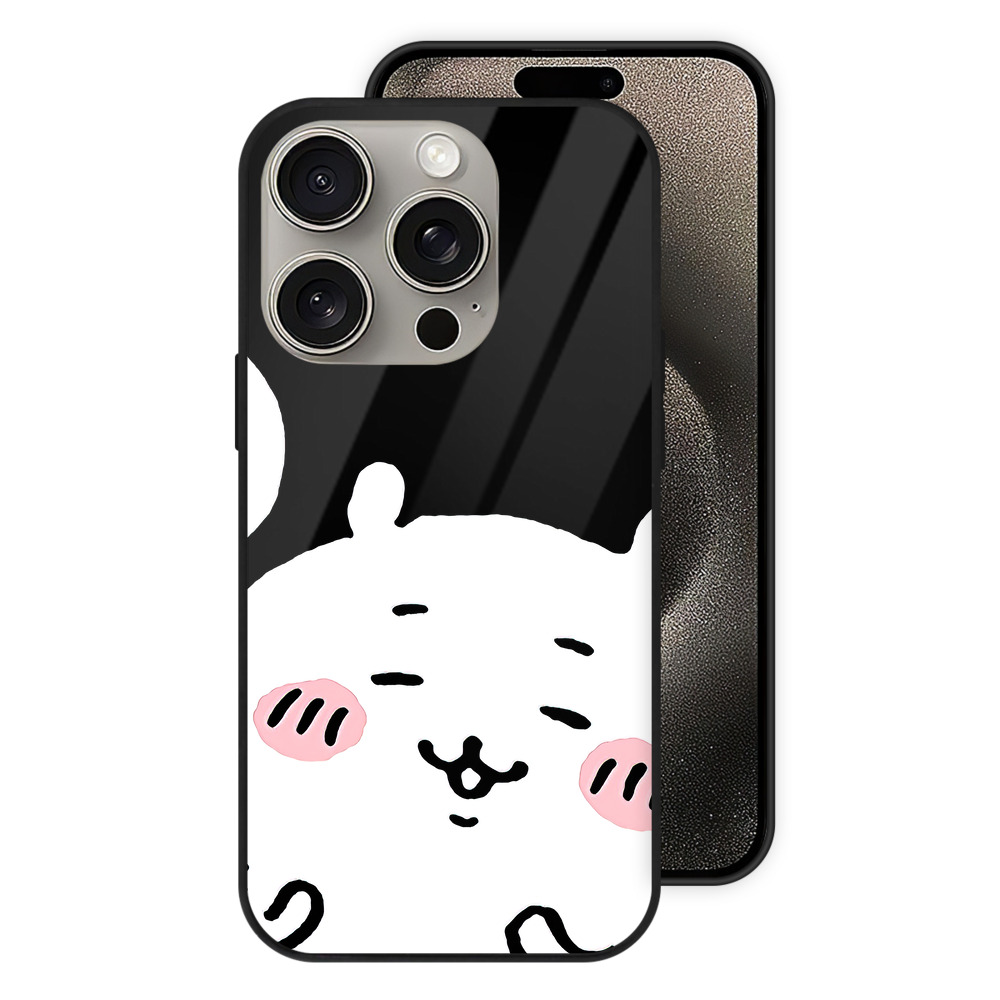 （画像用） ちいかわ ちいかわ Chii-kawa chiikawa 【iPhone15Pro対応】スマホケース 耐衝撃＆黄変防止 背面ガラス