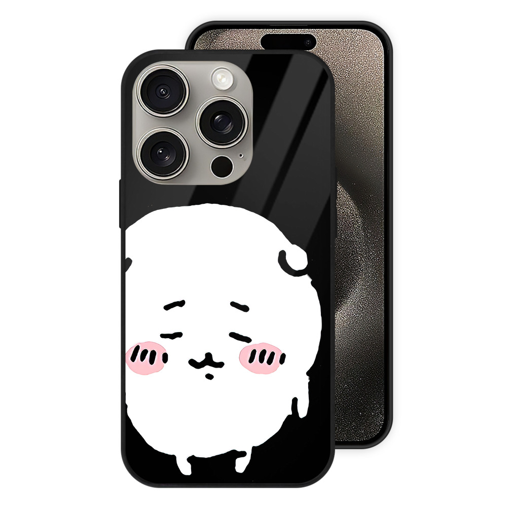 （画像用） ちいかわ ちいかわ Chii-kawa chiikawa 【iPhone15Pro対応】スマホケース 耐衝撃＆黄変防止 背面ガラス