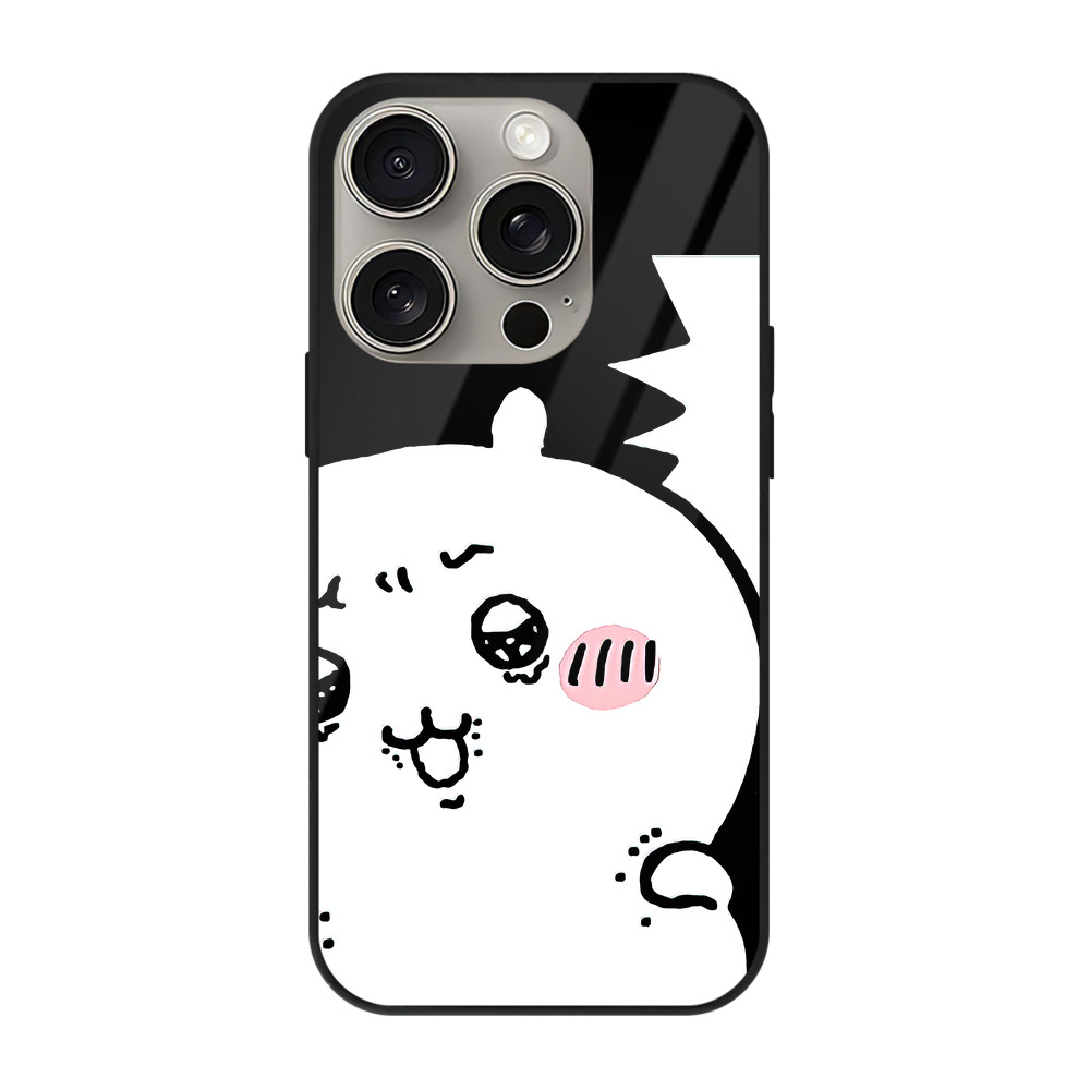 （画像用） ちいかわ ちいかわ Chii-kawa chiikawa 【iPhone15Pro対応】スマホケース 耐衝撃＆黄変防止 背面ガラス