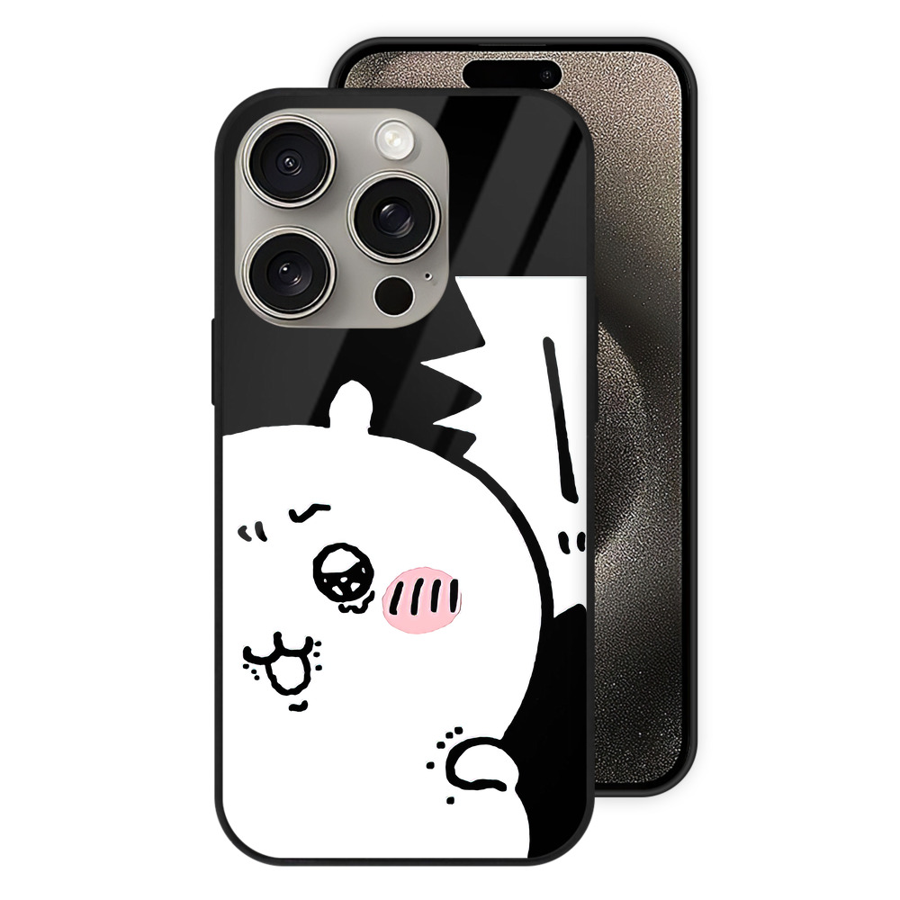 （画像用） ちいかわ ちいかわ Chii-kawa chiikawa 【iPhone15Pro対応】スマホケース 耐衝撃＆黄変防止 背面ガラス