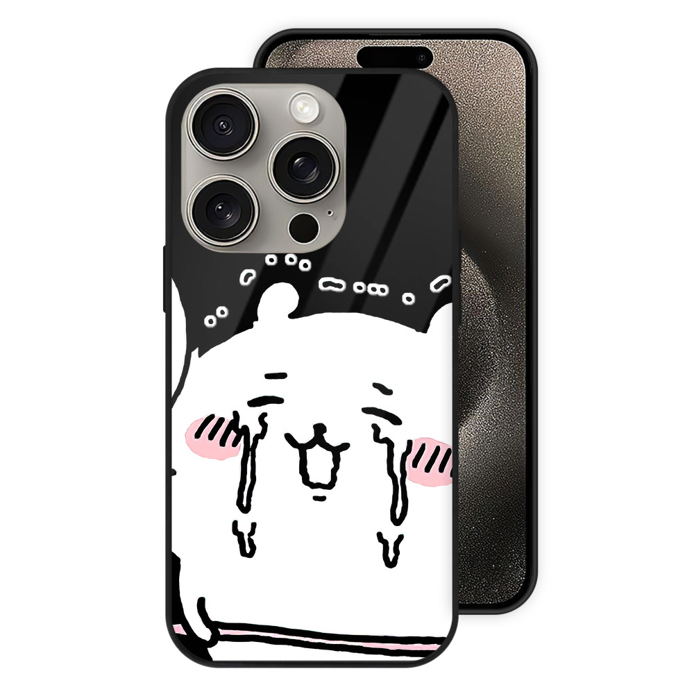 （画像用） ちいかわ ちいかわ Chii-kawa chiikawa 【iPhone15Pro対応】スマホケース 耐衝撃＆黄変防止 背面ガラス