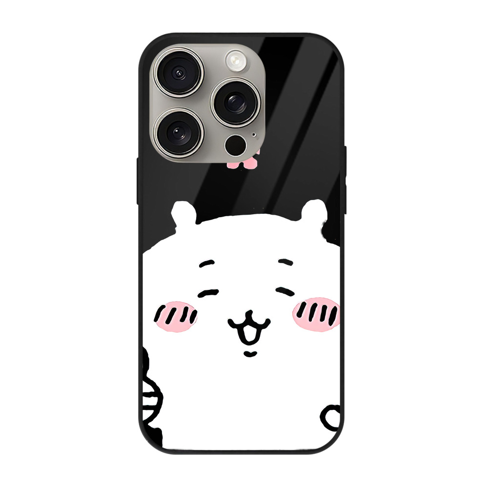 （画像用） ちいかわ ちいかわ Chii-kawa chiikawa 【iPhone15Pro対応】スマホケース 耐衝撃＆黄変防止 背面ガラス