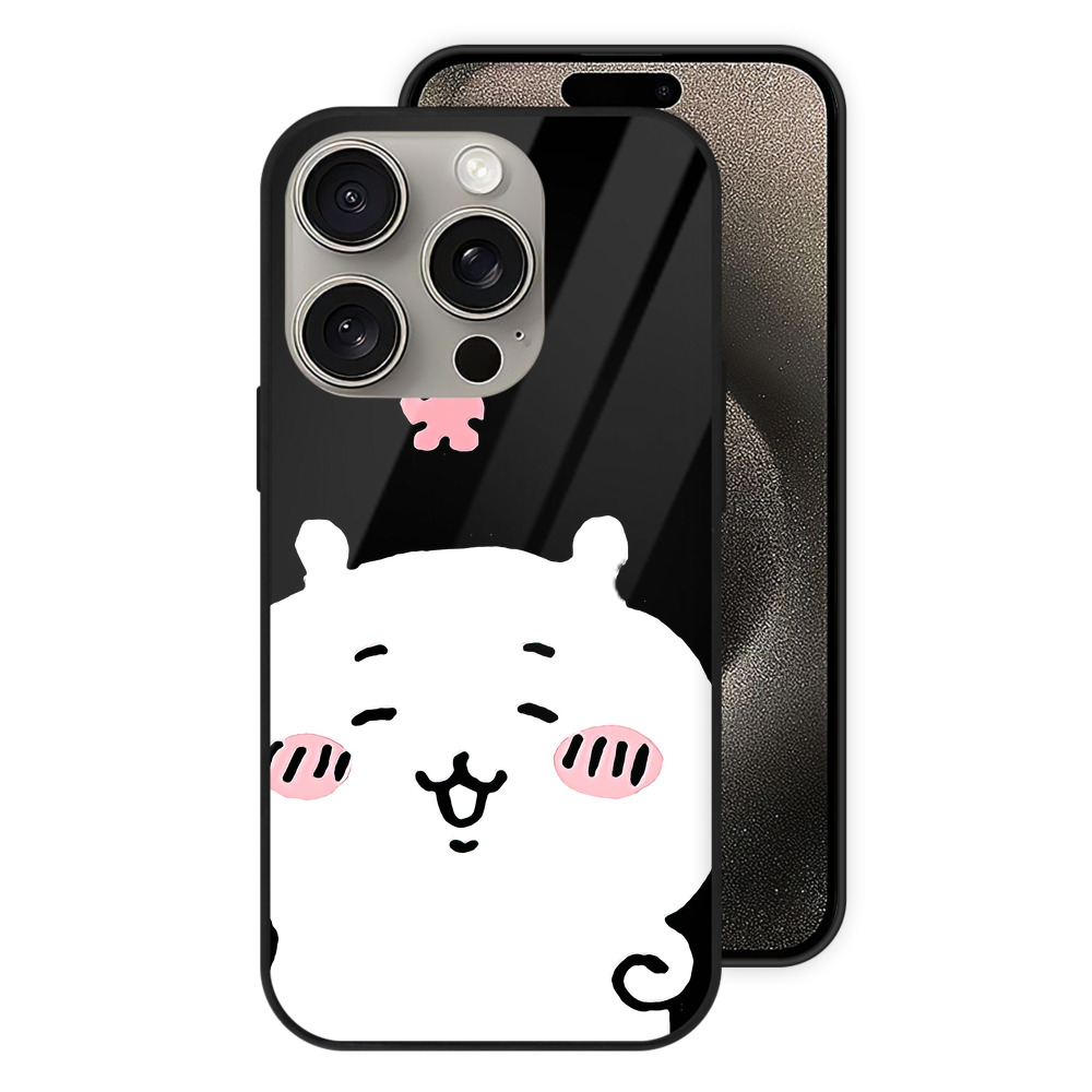（画像用） ちいかわ ちいかわ Chii-kawa chiikawa 【iPhone15Pro対応】スマホケース 耐衝撃＆黄変防止 背面ガラス