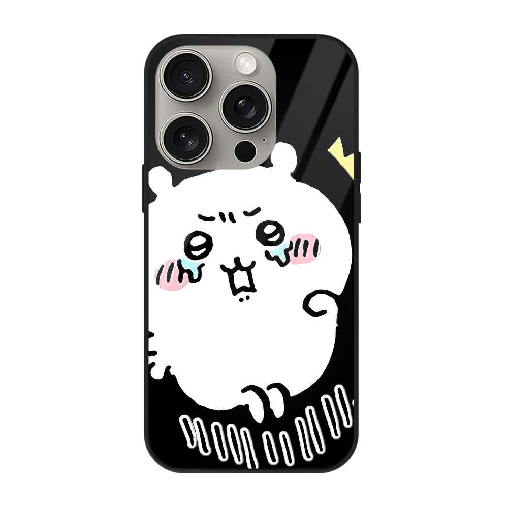 （画像用） ちいかわ ちいかわ Chii-kawa chiikawa 【iPhone15Pro対応】スマホケース 耐衝撃＆黄変防止 背面ガラス