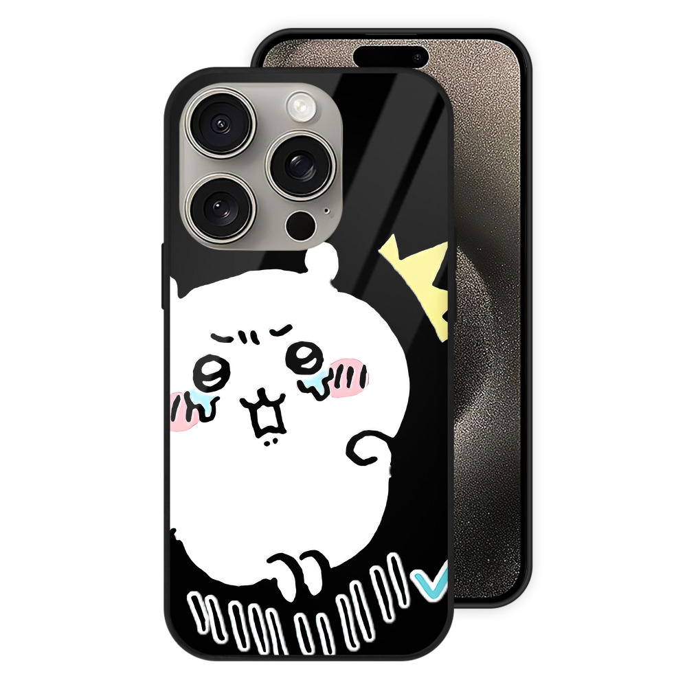（画像用） ちいかわ ちいかわ Chii-kawa chiikawa 【iPhone15Pro対応】スマホケース 耐衝撃＆黄変防止 背面ガラス