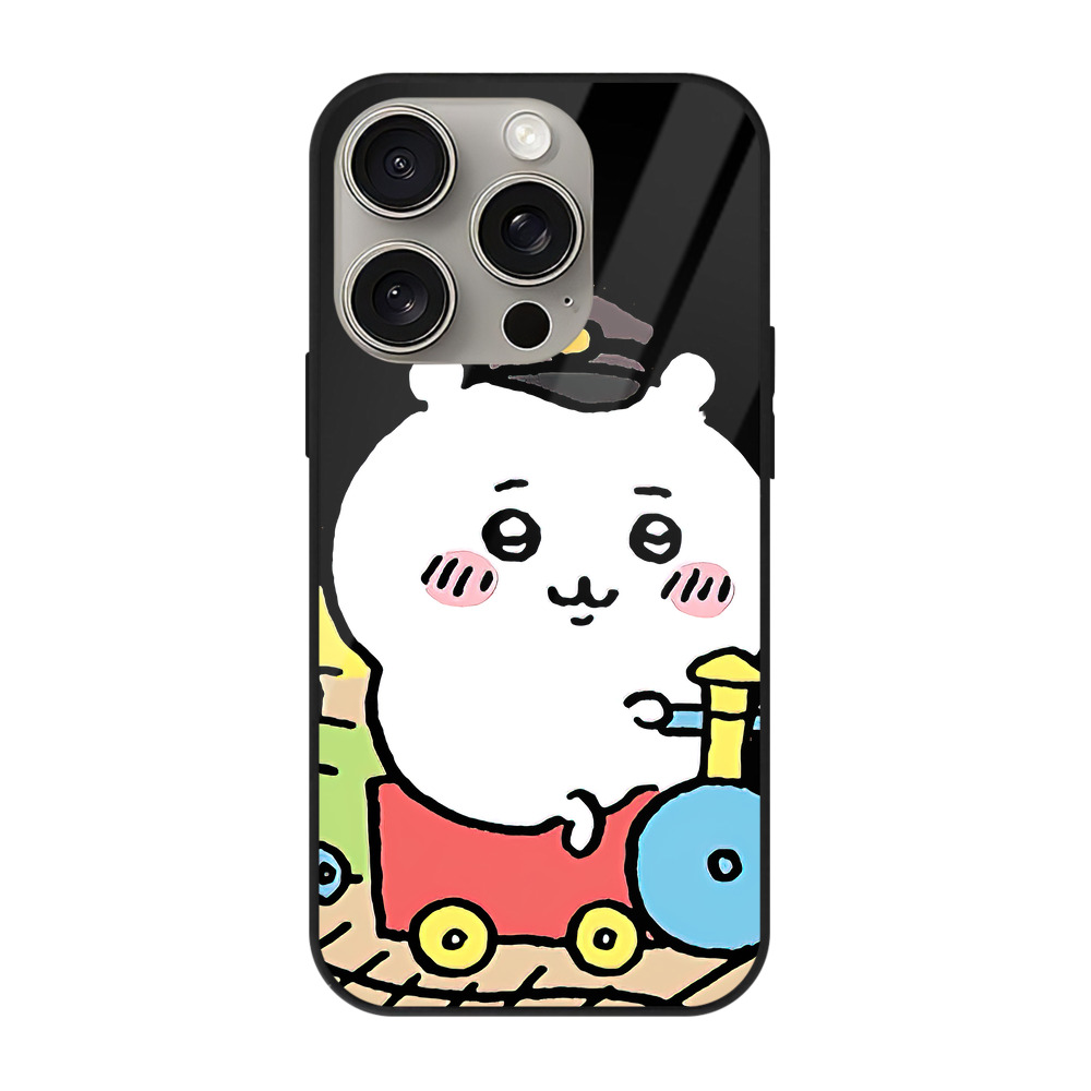 （画像用） ちいかわ ちいかわ Chii-kawa chiikawa 【iPhone15Pro対応】スマホケース 耐衝撃＆黄変防止 背面ガラス