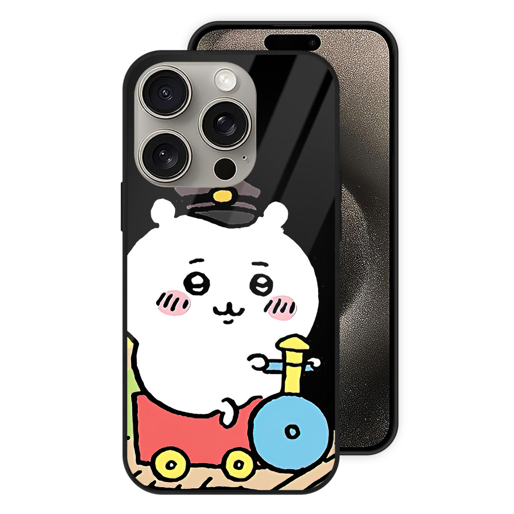 （画像用） ちいかわ ちいかわ Chii-kawa chiikawa 【iPhone15Pro対応】スマホケース 耐衝撃＆黄変防止 背面ガラス