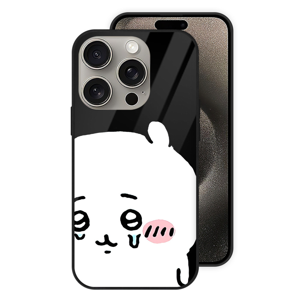 （画像用） ちいかわ ちいかわ Chii-kawa chiikawa 【iPhone15Pro対応】スマホケース 耐衝撃＆黄変防止 背面ガラス