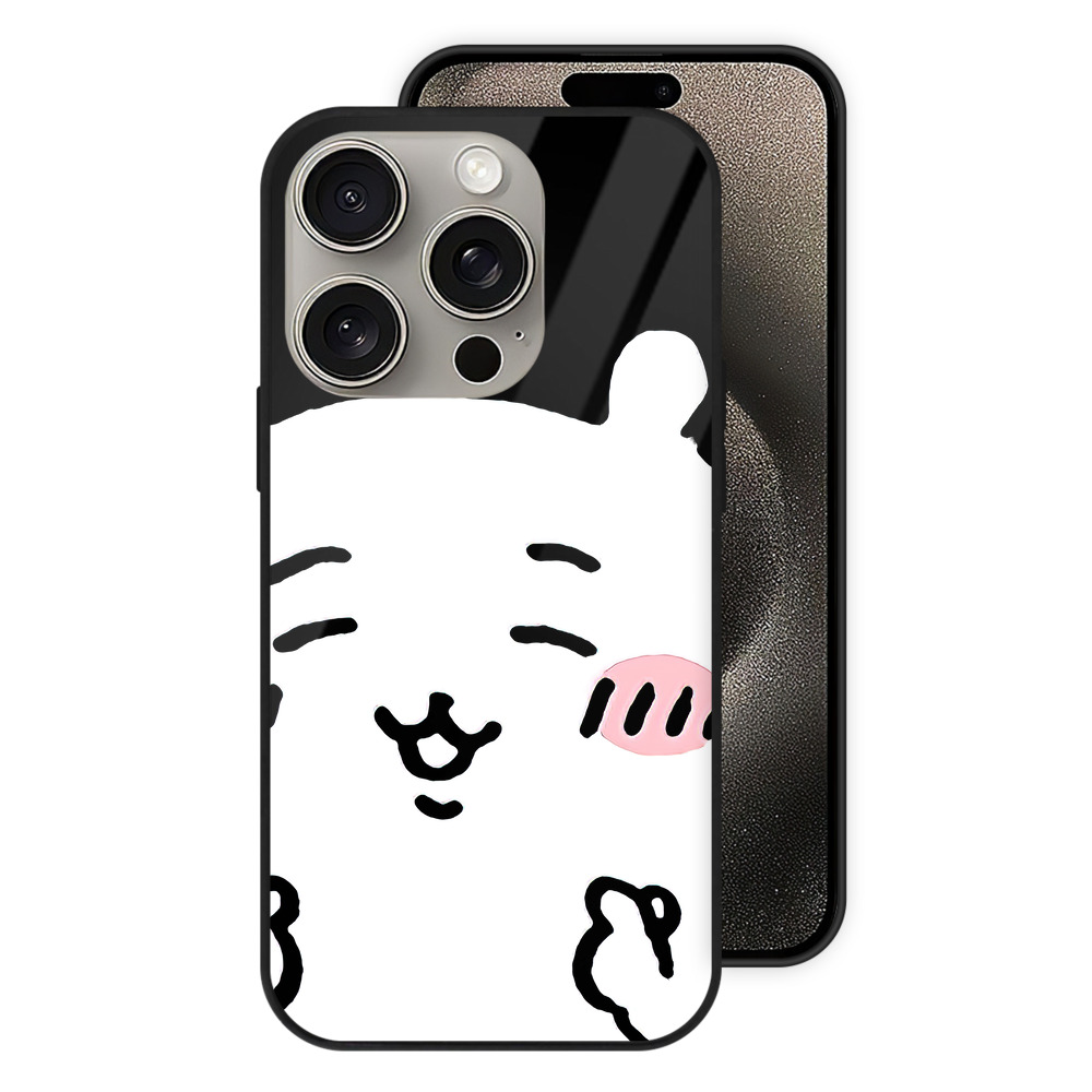 （画像用） ちいかわ ちいかわ Chii-kawa chiikawa 【iPhone15Pro対応】スマホケース 耐衝撃＆黄変防止 背面ガラス